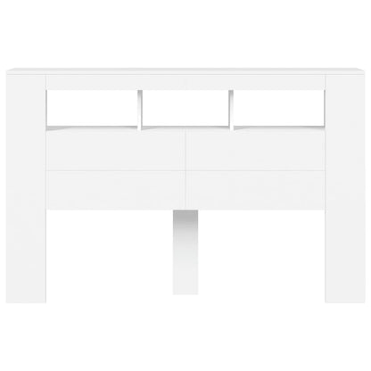 Cabeceira de Cama Giancarlo com Luzes LED - 160cm - Branco - Design Moderno