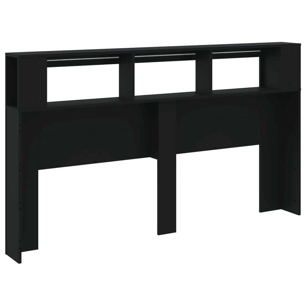 Cabeceira de Cama Giancarlo com Luzes LED - 180cm - Preto - Design Moderno