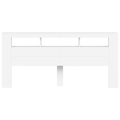 Cabeceira de Cama Giancarlo com Luzes LED - 220cm - Branco - Design Moderno