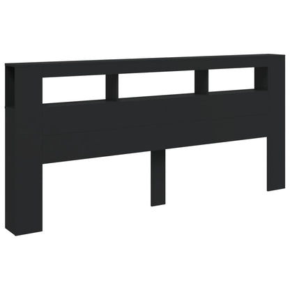 Cabeceira de Cama Giancarlo com Luzes LED - 220cm - Preto - Design Moderno