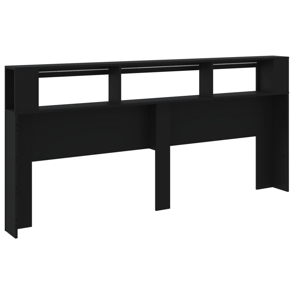 Cabeceira de Cama Giancarlo com Luzes LED - 220cm - Preto - Design Moderno