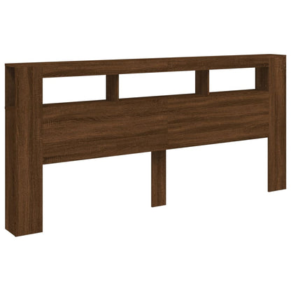 Cabeceira de Cama Giancarlo com Luzes LED - 220cm - Castanho - Design Moderno