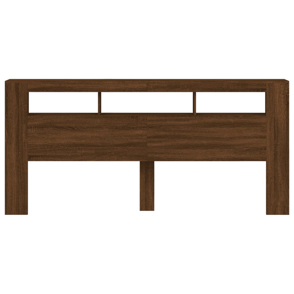 Cabeceira de Cama Giancarlo com Luzes LED - 220cm - Castanho - Design Moderno