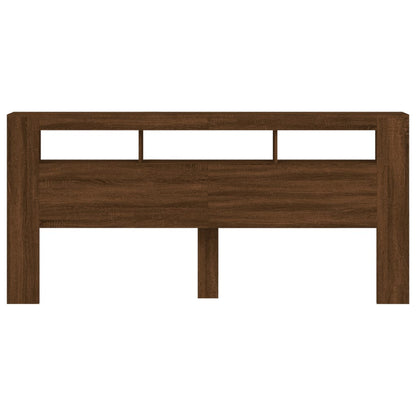 Cabeceira de Cama Giancarlo com Luzes LED - 220cm - Castanho - Design Moderno