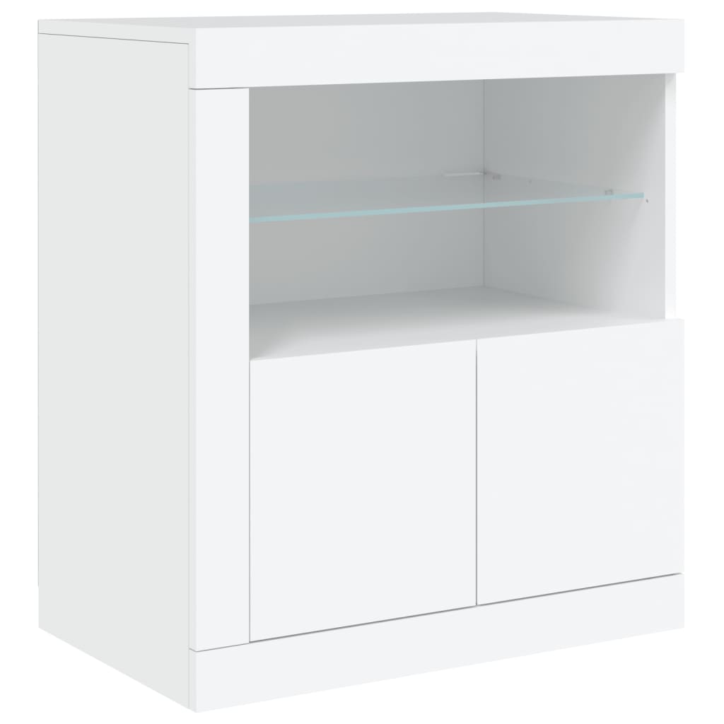 Aparador com luzes LED 162x37x67 cm branco