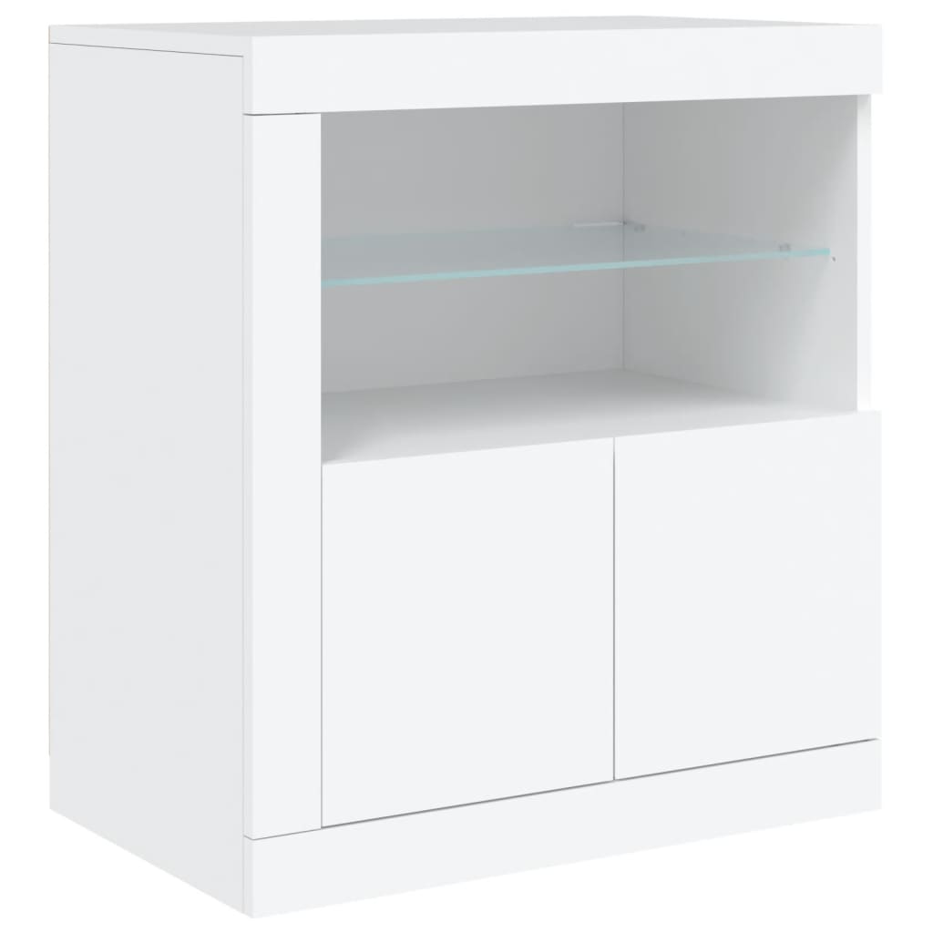 Aparador com luzes LED 181,5x37x67 cm branco