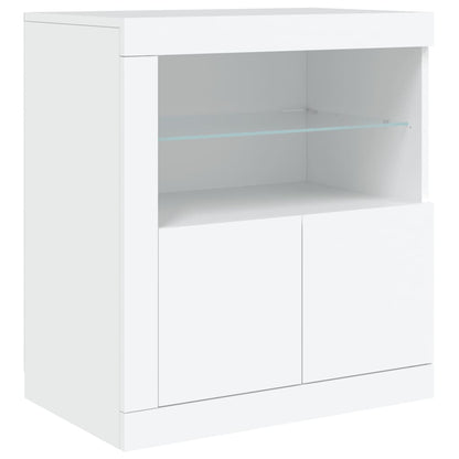 Aparador com luzes LED 202x37x67 cm branco