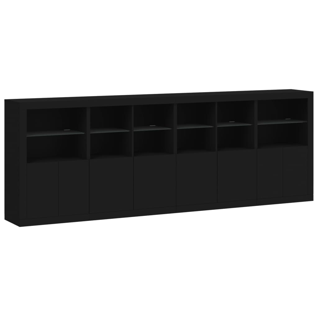 Aparador com luzes LED 283x37x100 cm preto