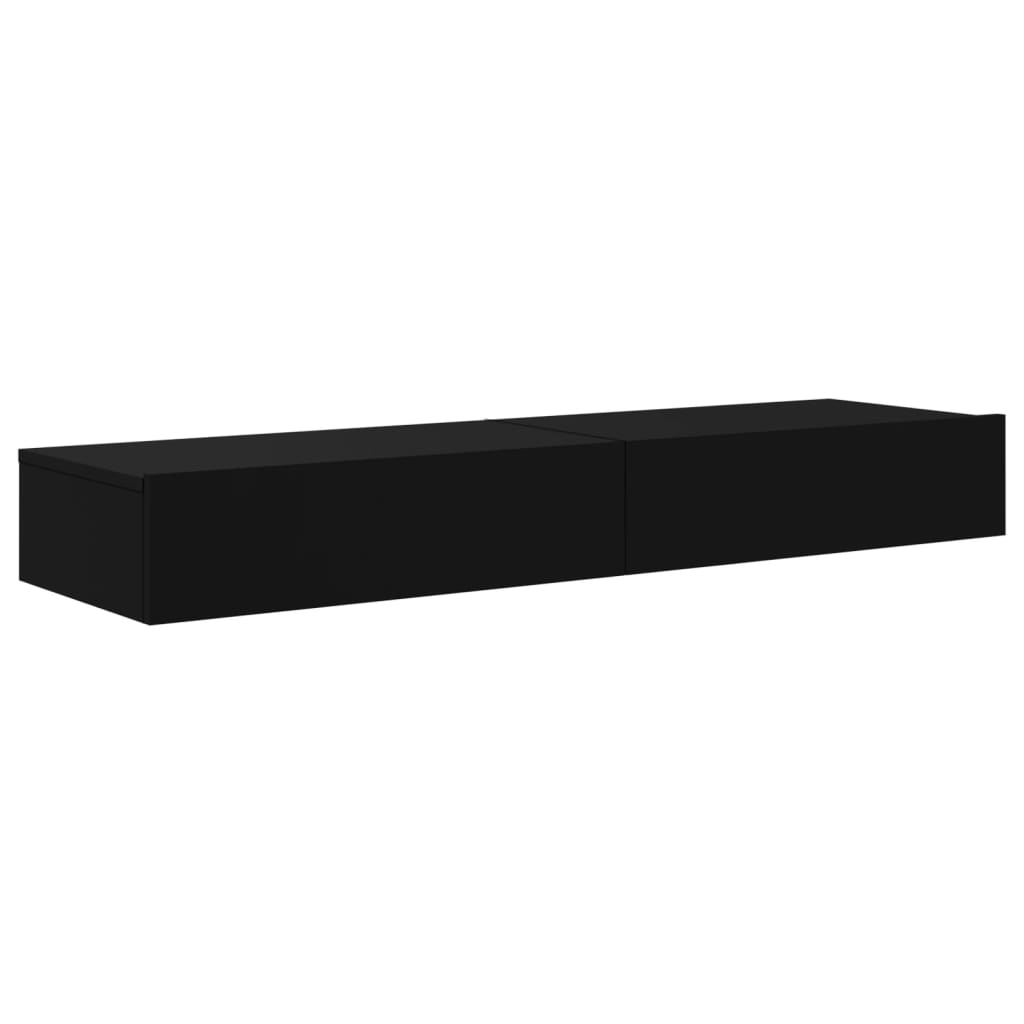 Móveis de TV com luzes LED 2 pcs 60x35x15,5 cm preto