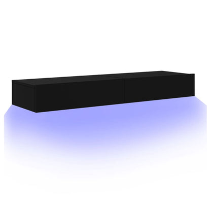 Móveis de TV com luzes LED 2 pcs 60x35x15,5 cm preto