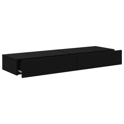 Móveis de TV com luzes LED 2 pcs 60x35x15,5 cm preto