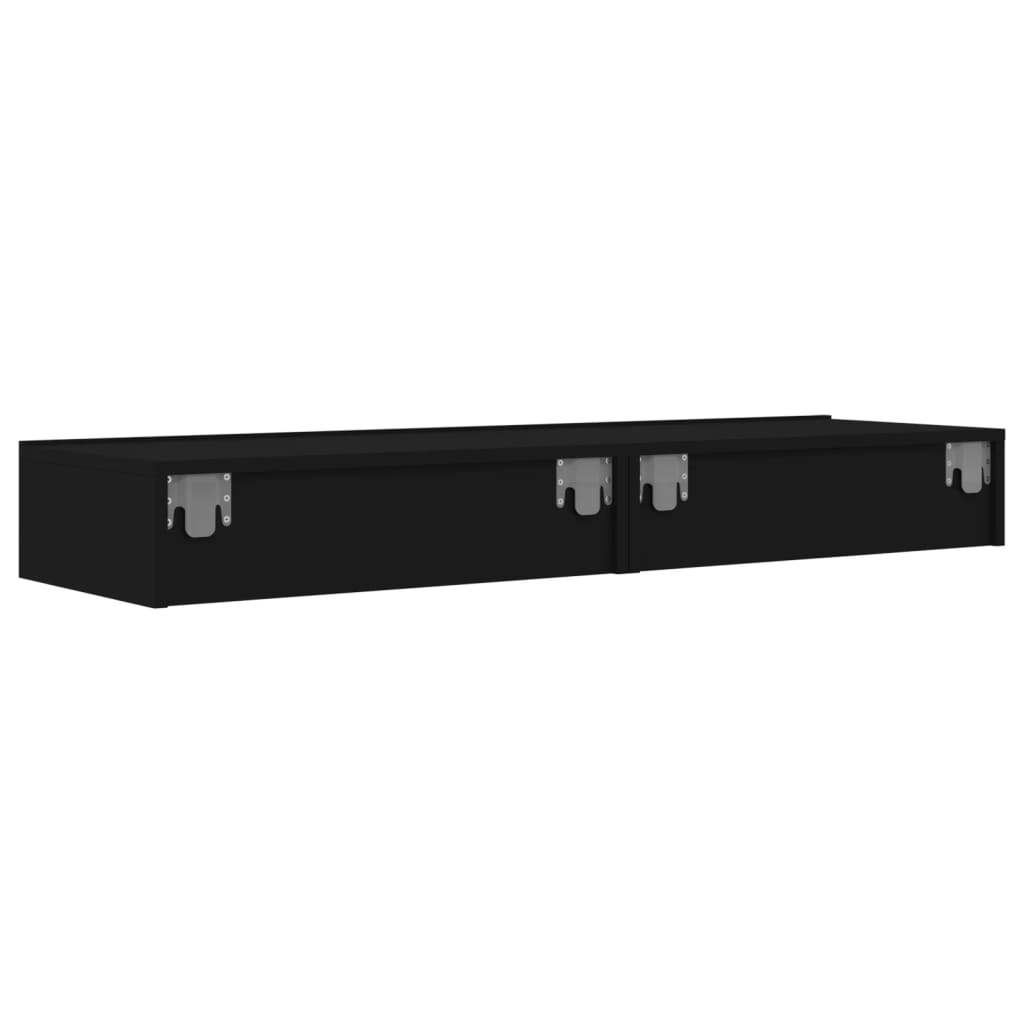 Móveis de TV com luzes LED 2 pcs 60x35x15,5 cm preto