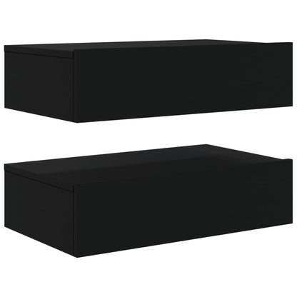 Móveis de TV com luzes LED 2 pcs 60x35x15,5 cm preto