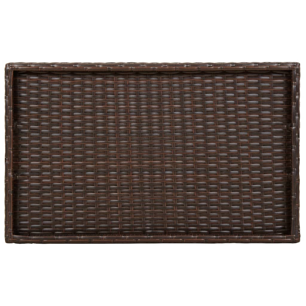 Mesa bandeja dobrável 65x40x75 cm vime PE castanho