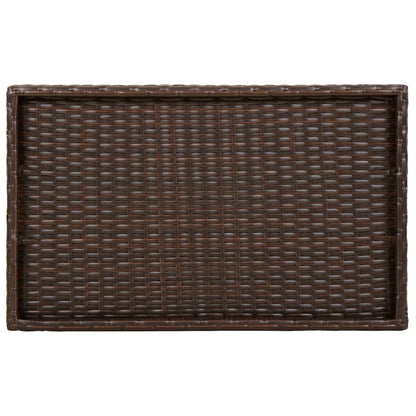 Mesa bandeja dobrável 65x40x75 cm vime PE castanho