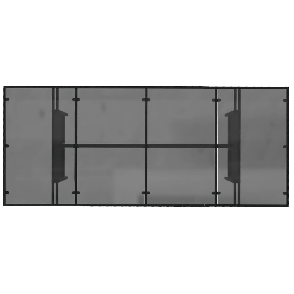 Mesa de jardim com tampo de vidro 190x80x74 cm vime PE preto