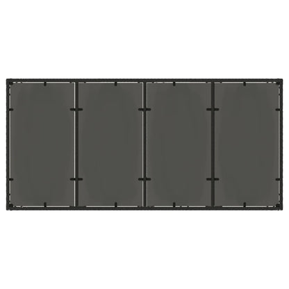 Mesa de jardim com tampo de vidro 190x90x75 cm vime PE preto