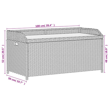 Banco de arrumação 100x50x52 cm vime PE/acácia mistura de beges