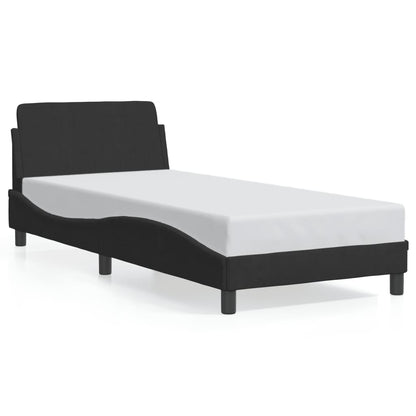 Estrutura de cama c/ cabeceira 80x200 cm veludo preto