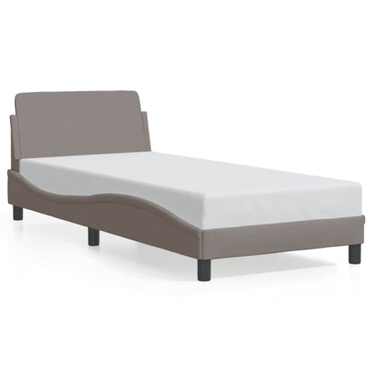 Estrutura cama cabeceira 90x190 cm tecido castanho-acinzentado