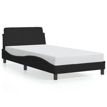 Estrutura de cama c/ cabeceira 100x200 cm veludo preto