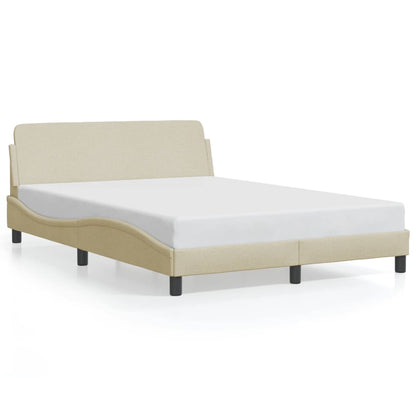 Estrutura de cama c/ cabeceira 120x200 cm tecido cor creme