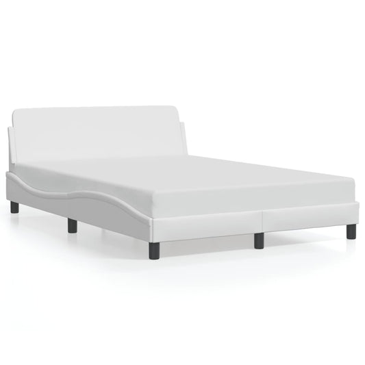 Estrutura cama c/ cabeceira 120x200 cm couro artificial branco