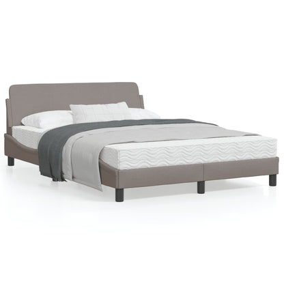 Estrutura cama cabeceira 140x190 cm tecido castanho-acinzentado