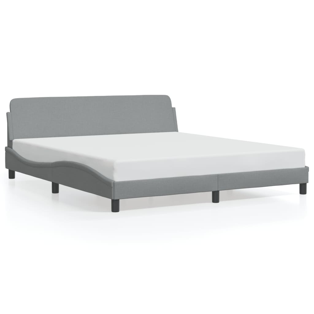 Estrutura de cama 180x200 cm tecido cinzento-claro