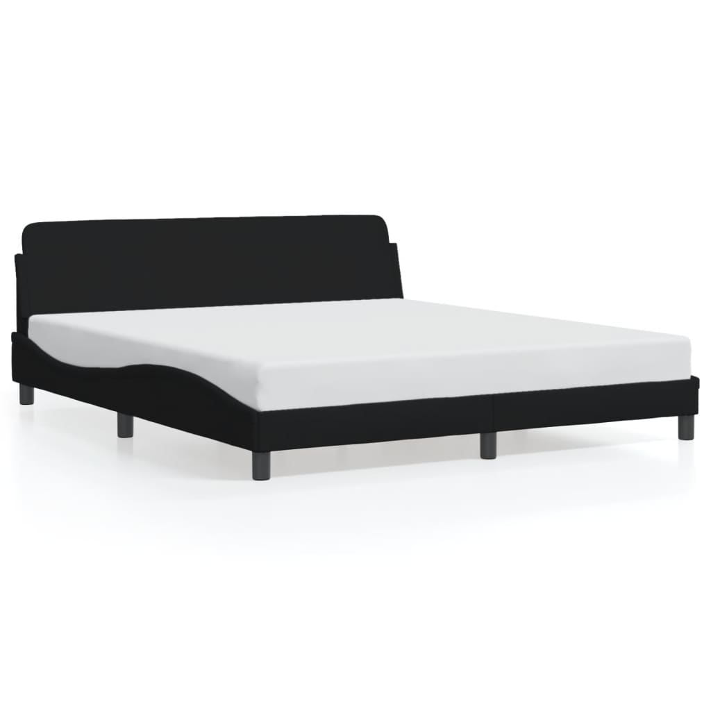 Estrutura de cama 180x200 cm tecido preto