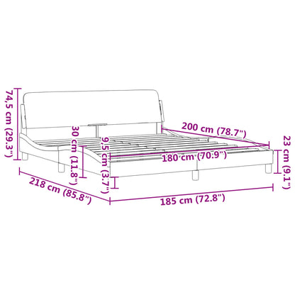 Estrutura de cama c/ cabeceira 180x200 cm veludo cinzento-claro