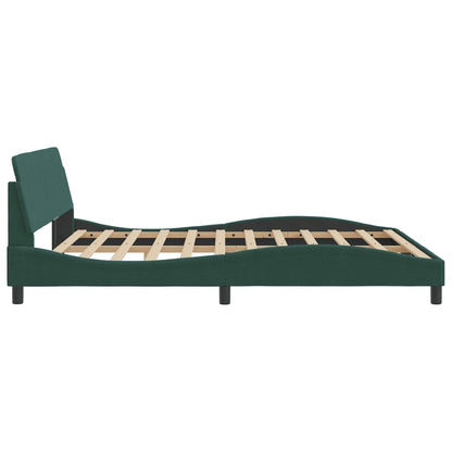 Estrutura de cama c/ cabeceira 180x200 cm veludo verde-escuro