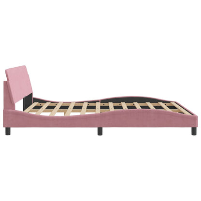 Estrutura de cama c/ cabeceira 180x200 cm veludo rosa