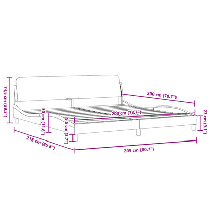 Estrutura de cama com cabeceira 200x200 cm tecido preto