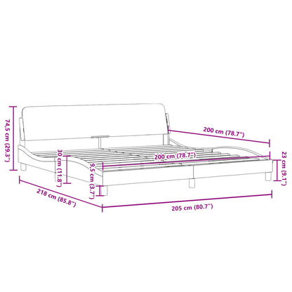 Estrutura de cama com cabeceira 200x200 cm tecido cor creme