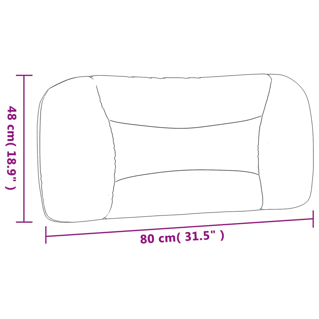 Almofadão de cabeceira 80 cm tecido cinzento-claro