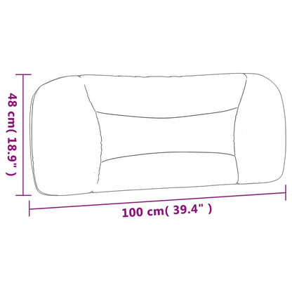 Almofadão de cabeceira 100 cm tecido cinzento-claro