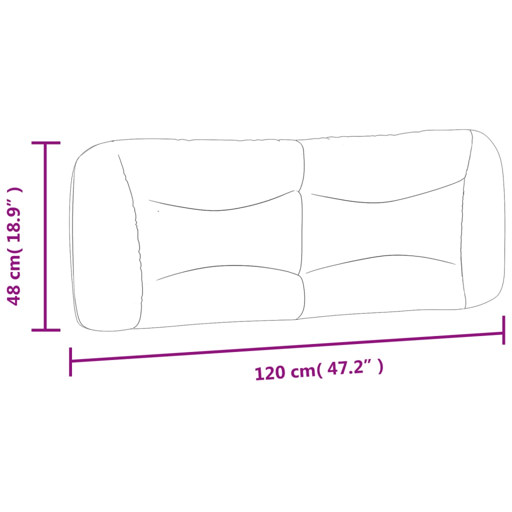 Almofadão de cabeceira 120 cm tecido cinzento-claro