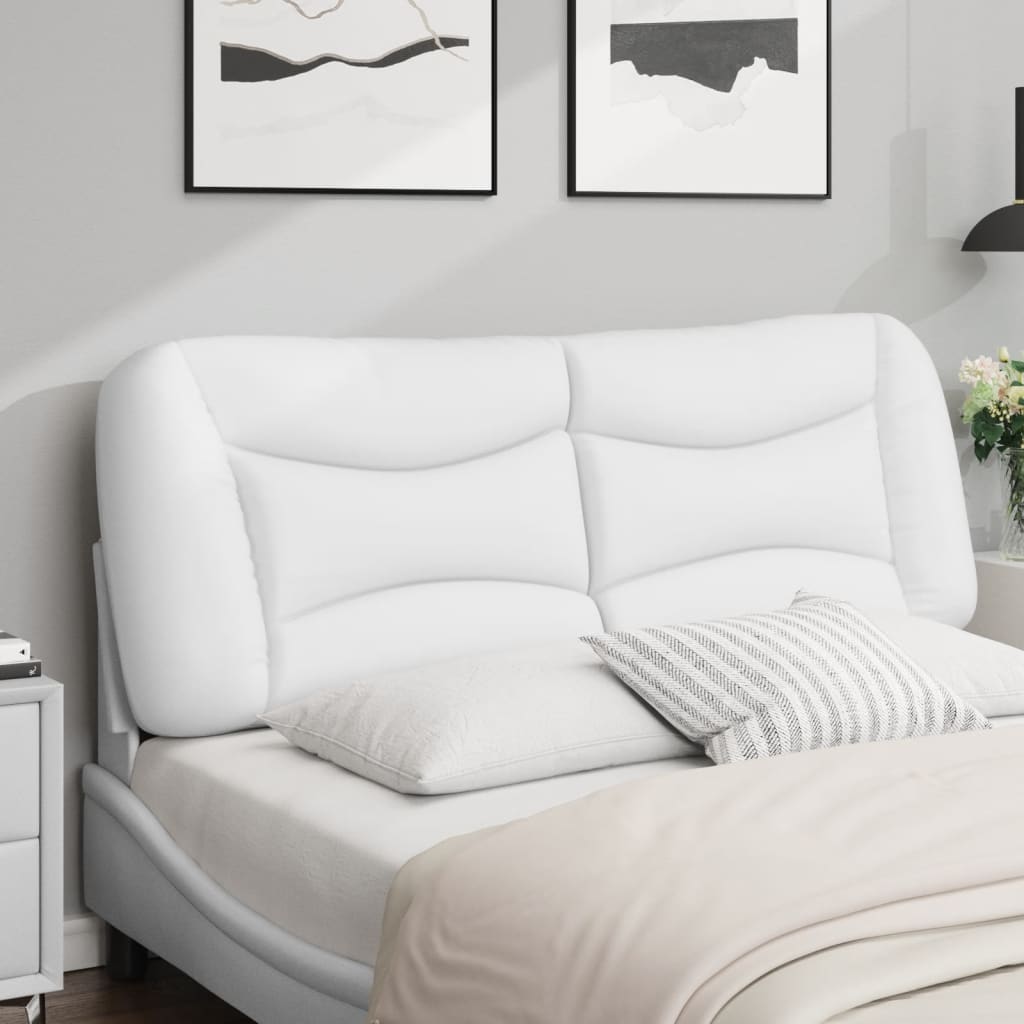 Almofadão de cabeceira 120 cm couro artificial branco