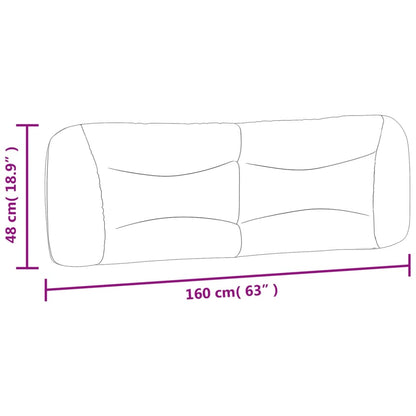 Almofadão de cabeceira 160 cm tecido cinzento-claro