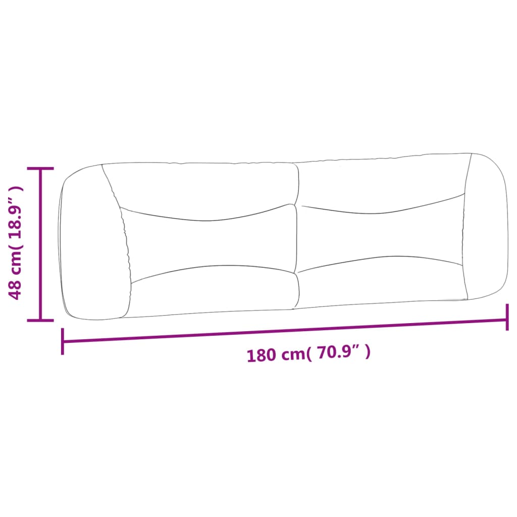 Almofadão de cabeceira 180 cm tecido cinzento-acastanhado