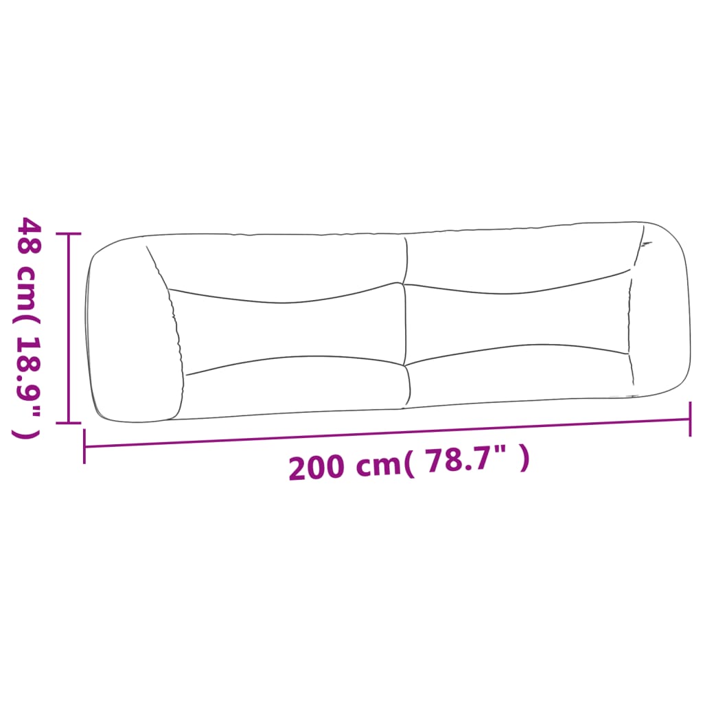 Almofadão de cabeceira 200 cm tecido castanho-escuro