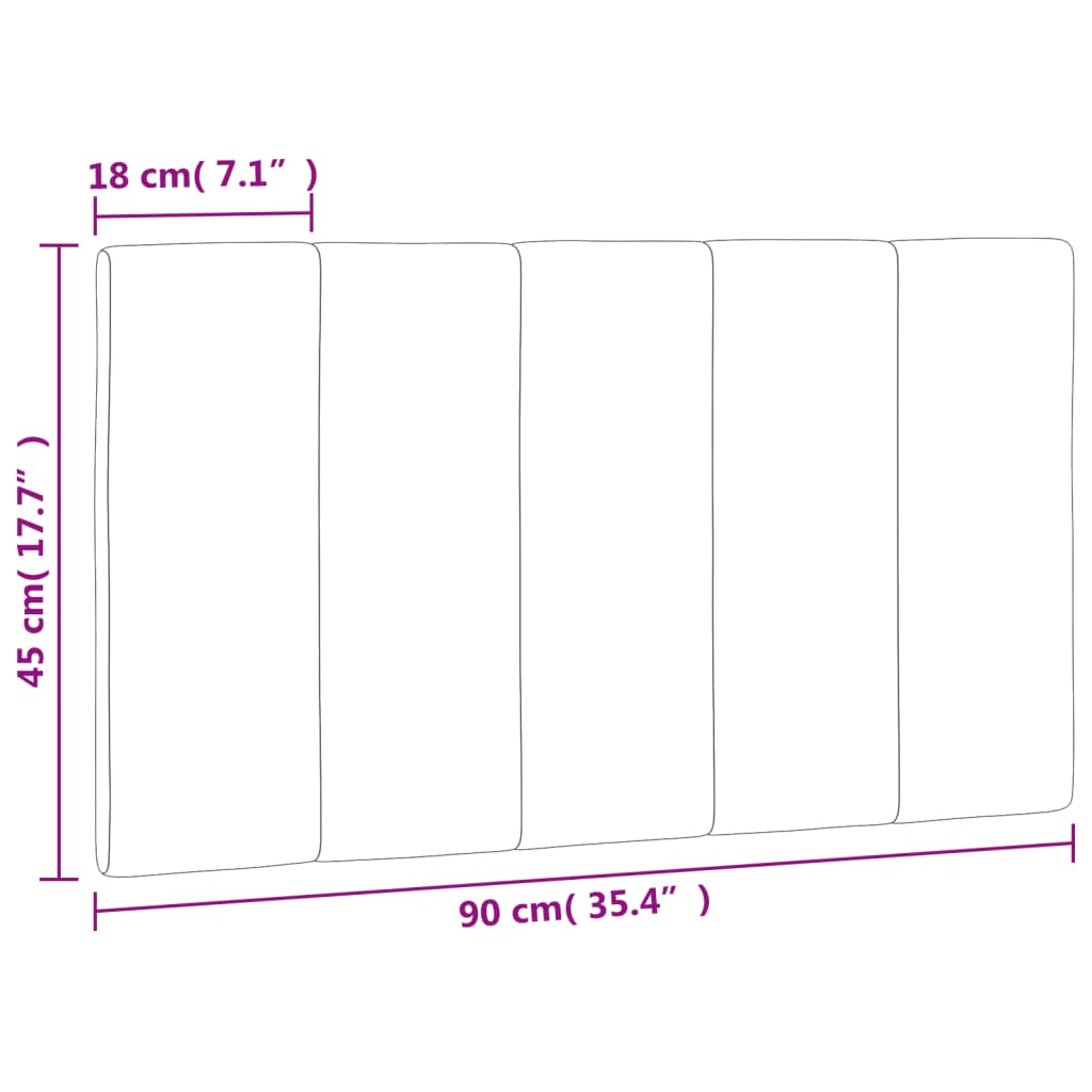 Almofadão de cabeceira 90 cm veludo cinzento-escuro