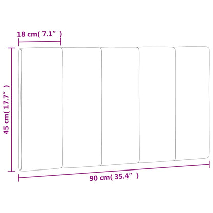 Almofadão de cabeceira 90 cm veludo cinzento-escuro