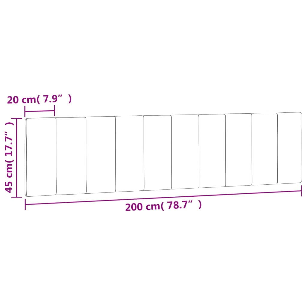 Almofadão de cabeceira 200 cm veludo cinzento-claro