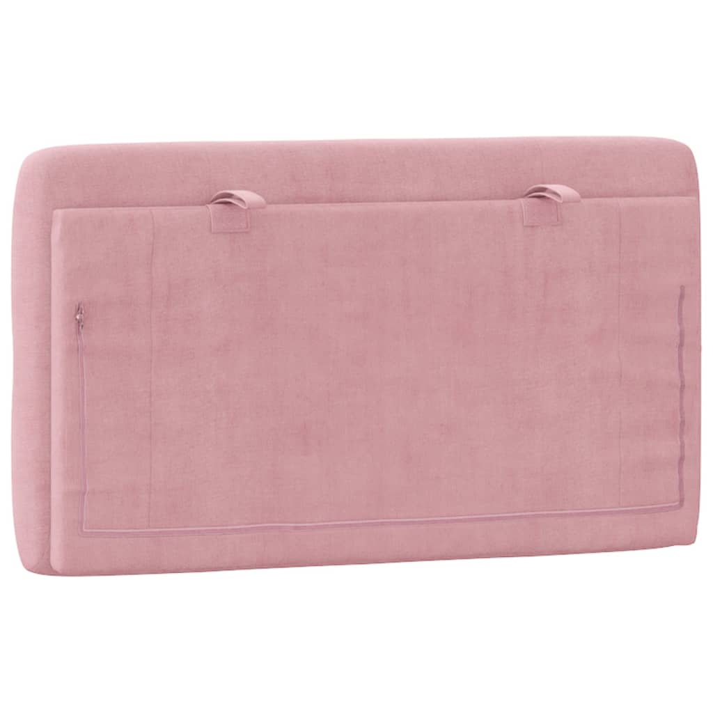 Almofadão de cabeceira 80 cm veludo rosa