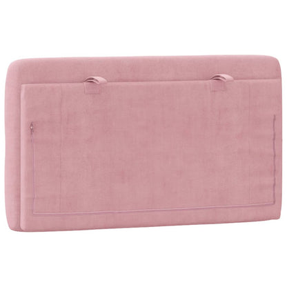 Almofadão de cabeceira 80 cm veludo rosa