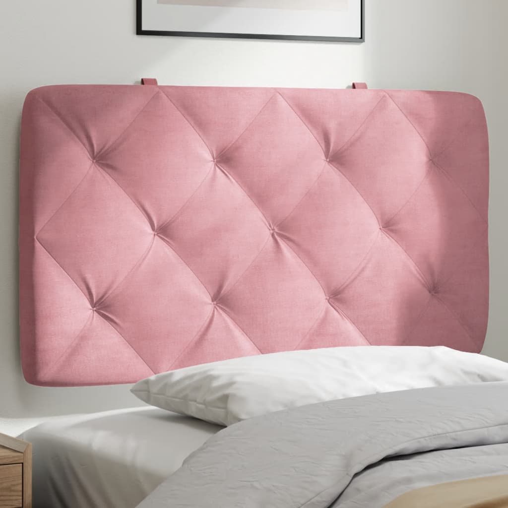 Almofadão de cabeceira 80 cm veludo rosa