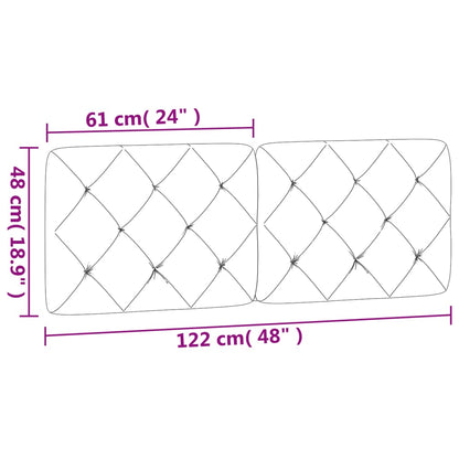 Almofadão de cabeceira 120 cm veludo cinzento-claro