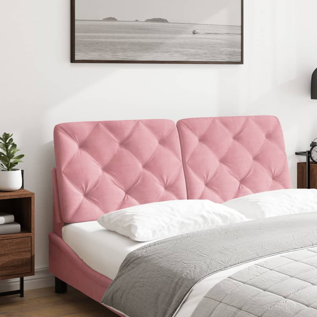 Almofadão de cabeceira 140 cm veludo rosa